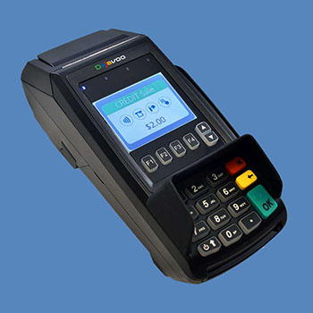 A Dejavoo Z8 processing terminal.